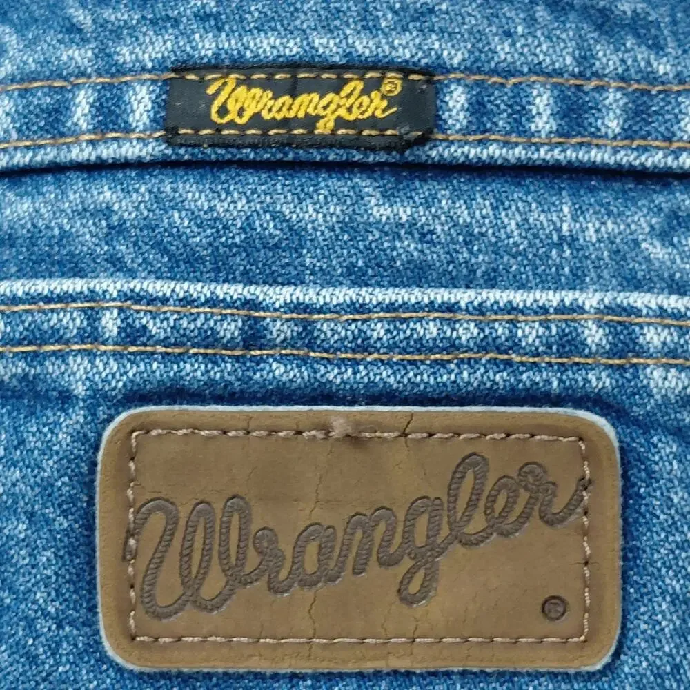 Wrangler Blue Slim Fit Straight Leg Denim Jeans Men Size W38 L30